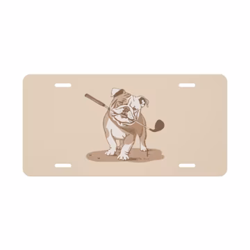 Bulldog Golfer License Plate: Personalized Golf Decor - Funny Dog Gift