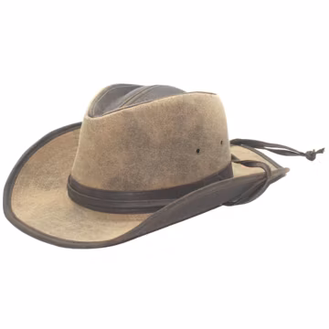 Men's Weathered Outback Hiking Hat with Chin Cord / Shapeable Brim