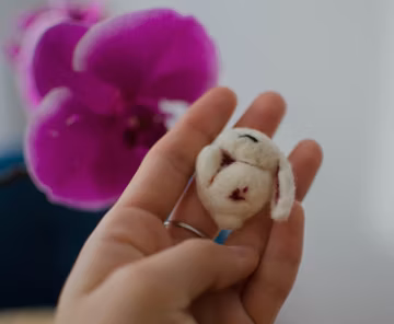 Brooch Sleeping Rabbit