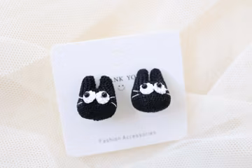 Micro Crochet Black Cat Earrings Holiday Gift for Wife Earring Gift for Mother Gift for Her Black Cat Earrings Black Cat Crochet Earrings