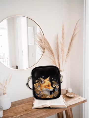 Mystical Fox Sling Bag, Cottagecore Crossbody Purse