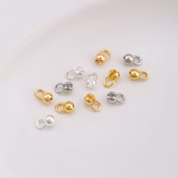 Gold Plated Round End Beads, Gold Plated Cover End Beads, Small End Crimp Bead, Spacer Ends, Bracelet Necklace End Bead 3.5mm