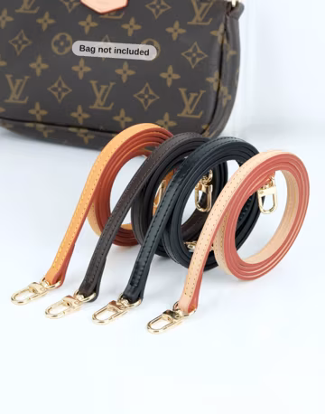 Vachetta Leather Bag Strap, For Crossbody Wear, Shoulder Carry & Hand Carry, Pochette Accessories, Replacement Strap, Brown, Black, Honey