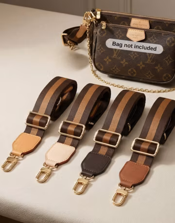 Crossbody Bag Strap, Adjustable Wide Purse Strap, Comfortable Crossbody & Shoulder Replacement for Handbags, Vachetta Leather Ends