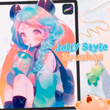Jelly Style Procreate Brushes: Character Lineart, Sketch & Coloring for ipad
