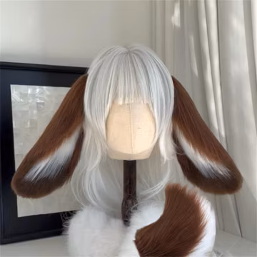 Lop-eared Rabbit Ears Headband, Custom Color Available, Cosplay MiniLop Holland Lop Bunny Rabbit, Faux Fur, Fursuit, Halloween