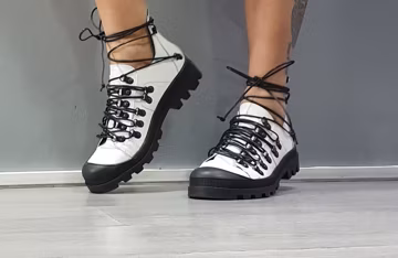 Gothic Leather Platform Sneakers: Women's Grunge Party Shoes