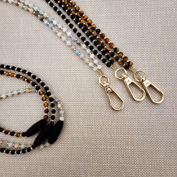 Gold Badge Lanyard / Keychain /Gemstone Lanyard / Badge Holder Lanyard / Badge Holder / Teacher Gifts / Nurse Gifts / Adult / Women