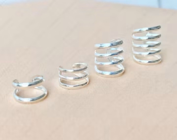 Sterling Silver Ear Cuff Minimalist Dainty Non-Pierced No Piercing Clip On Wrap Earring Fake Cartilage Unisex Men Women Simple Everyday Cute