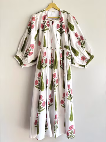 Floral Print Cotton Summer Dress: Kyra Midi Mini Style