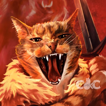 Barbarian Cat Print | DnD Art Print | Fantasy Wall Art | Cat Fantasy Art | Barbarian Cat Painting