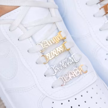 Personalized Sterling Silver Shoelace Charm | Custom Sneaker Tag