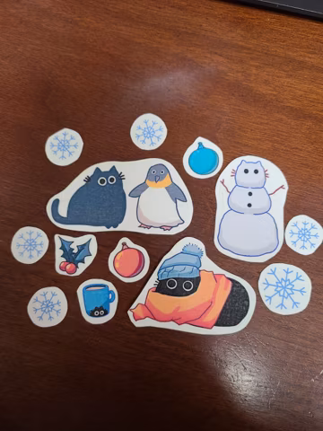 Winter Cat Sticker Bundle / Sticker Pack / Hydroflask Stickers / Vinyl Stickers / Vinyl Sticker Pack / Stationary / Cute Stationary