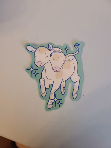 Cow Sticker / Two Headed Calf / Vinyl Sticker / Journaling / Scrapbooking / Hydroflask /Hydroflask Sticker / Cow / Two Headed Cow / Spooky