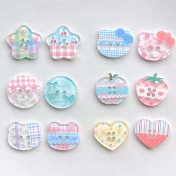 Acrylic Printed Buttons for Crafts & Sewing