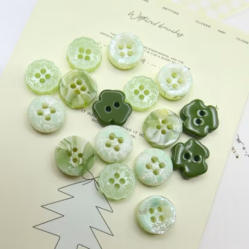 Green Tone Decorative Buttons for Sewing and Craft Supplies, 12mm, 10pcs/20pcs