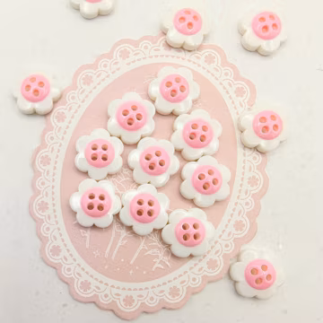 Decorative Flower-Shaped Buttons for Sewing and Craft Projects, 14.5mm, 10pcs/20pcs