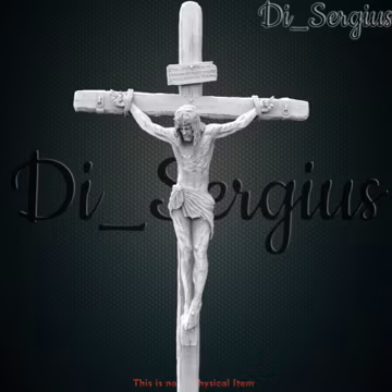 Jesus Crucifix Cross 3D STL Model for CNC Router, 3D Printer (Digital Download)