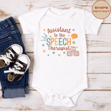 Assistant To The Speech Therapist Baby Onesie®, Baby Announcement, Cute SLP Bodysuit, Newborn Bodysuit