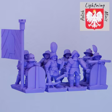 Mercenary Army - Shielded Crossbowmen - Revolution - Detailed Miniatures