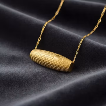 22K Gold Plated 925 Silver "Cyrus the Great Necklace ,Persian King Human Rights Cylinder,Made in Turkey