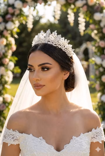 Crystal Stone Bridal Tiara, Biblical Crown Hair Accessory