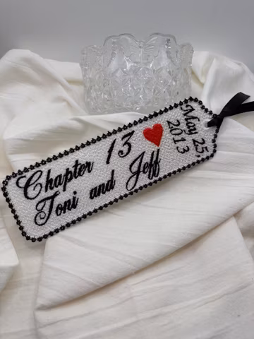 Personalized Keepsake Lace Bookmark: 13th Anniversary Gift for Her