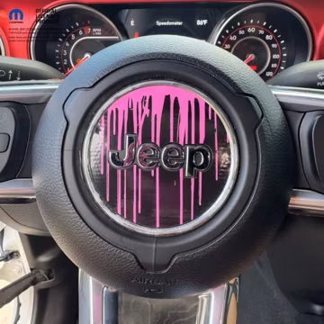 Jeep Wrangler JL Gladiator Steering Wheel Circle Dripping Pink Vinyl Decal Sticker