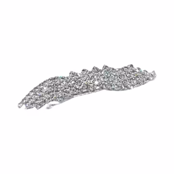 Crystal Rhinestone Barrette: Silver Tone Bridal Hair Accessoryformal bridal birthday prom accessories