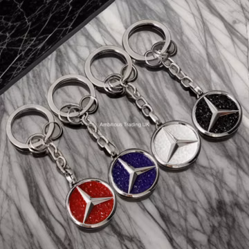 Personalisable Mercedes Benz Keychain, Rhinestone Embellishments AMG Key Ring - Perfect Accessory for Mercedes Enthusiasts