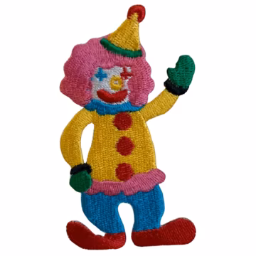 Cute Little Clown Joker Kids Handmade Embroidered Iron on Sew on Patch Applique
