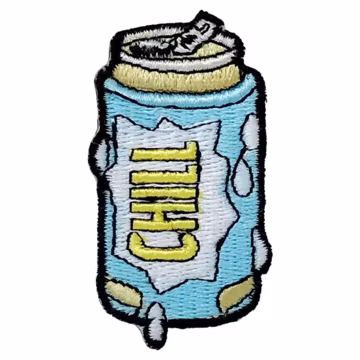 Beer Can Chill Embroidered Patch - Iron or Sew On