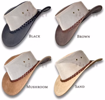 HAT oZtrALa HL34 Suede LEATHER Mesh Breezer Australian Outback Aussie Sun Western Cowboy Men Women Camping Fishing Golf Kalista Breeze