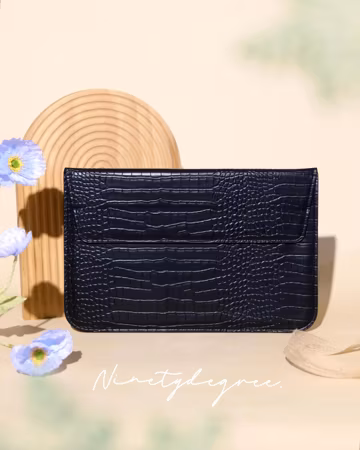 Handmade crocodile print leather sleeve for 9.7 to 11 inches iPad / 12 to 15 inches MacBook / Portfolio Case / Folder / File Organizer