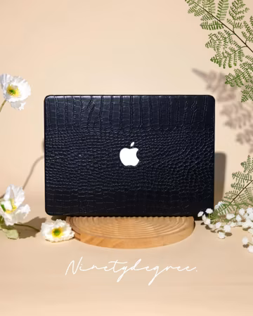 Mystery black crocodile print MacBook Case | Shock proof Laptop Case | MacBook Pro/Air 12/13/14/15/16 | Cover for M1/M2/M3/M4/M5 2018-2026