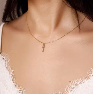 Sterling Silver Ankh Necklace - Egyptian Cross, Key of Life