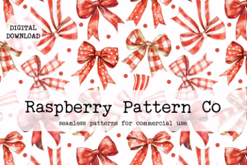 Coquette Christmas Bows seamless pattern, Red Christmas Bow seamless,Christmas Checker Plaid seamless,Cute Christmas Bows,Coquette Christmas