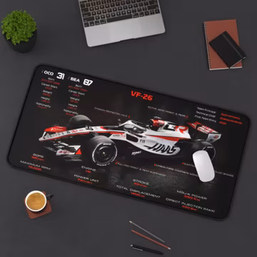 Desk Mat - Formula 1 Haas - Racing Mouse Pad - Esteban Ocon - Oliver Bearman - F1 2026
