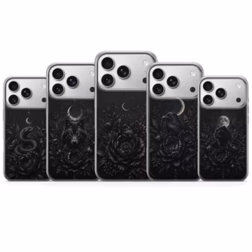 Black Floral phone case , Wolf, Snake Cover, for iPhone 17 Pro Max, 16e, 15, 14, 13 & Samsung S26 Ultra, S25 FE, A57, A56, Pixel 10, 9A