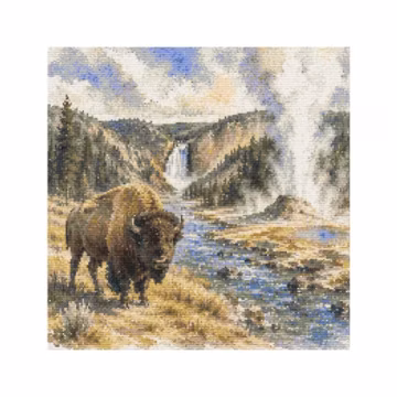 Yellowstone National Park Cross Stitch Pattern PDF, Watercolor National Park Embroidery, Nature Landscape Instant Download