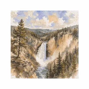 Yellowstone National Park Cross Stitch Pattern PDF, Watercolor National Park Embroidery, Nature Landscape Instant Download