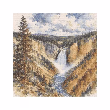 Yellowstone National Park Cross Stitch Pattern PDF, Watercolor National Park Embroidery, Nature Landscape Instant Download