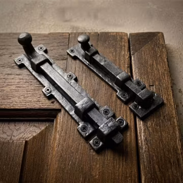 Victorian Cast Iron Slide Bolt Latch, Rustic Barn Door Latch, Antique Gate Bolt Lock, Farmhouse Door Hardware, Black Vintage Door Latch