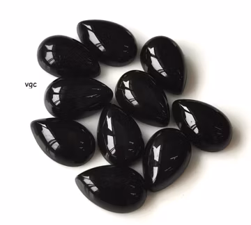 AAA Black Onyx Cabochon – 7x9mm Pear Stone