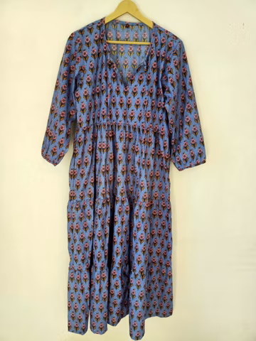 Block Print Dress,Long Dress, Summer