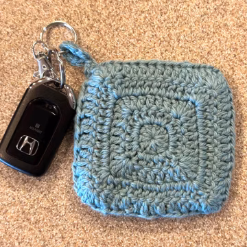 Crochet Keychain Pouch Seafoam Green