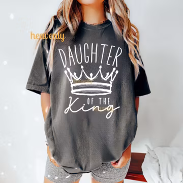 Christian SVG: Daughter Of The King Christian PNG Sublimation Design, Jesus PNG Faith Shirt, Easter Svg, Crown Clipart Minimalist Cut File