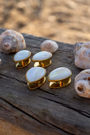 Pearl Ear Plugs (Paar) • Edelstahl • Hochzeitsschmuck • Last-Minute Valentinstag Geschenk • Perlmutt-Optik • Tropfenförmig • High Quality
