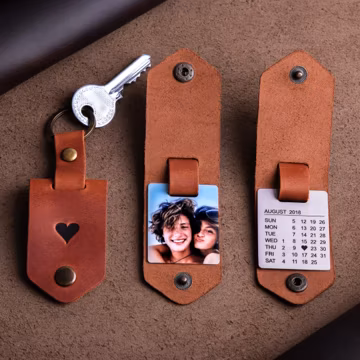 Dating anniversary gift for him, Boyfriend anniversary keychain with dating date, Photo keychain, Gift for boyfriend