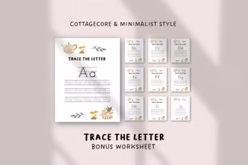 Trace the Letter Worksheets | Alphabet Tracing Practice for Toddlers, Preschool & Kindergarten | PDF | US Letter | A-Z Handwriting Activity